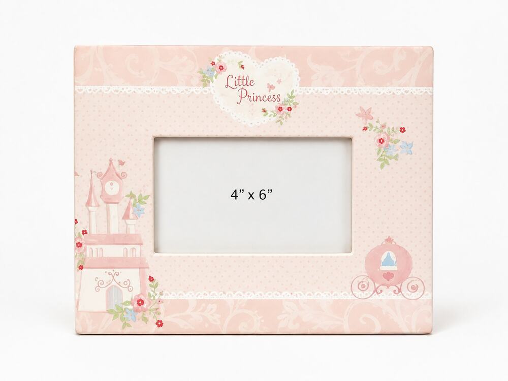 Disney Baby Little Princess Picture Frame 4x6 Pink Castle Nursery Decor